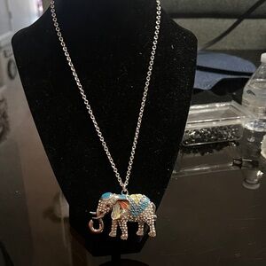 Paparazzi Silver Necklace with Elephant Pendant